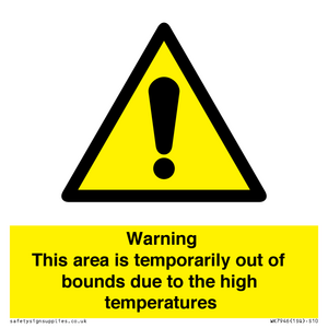 Warning This area is temporarily out of bounds due to the high temperatures